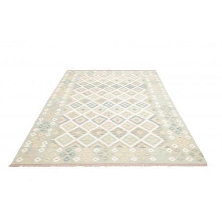 Tappeto Kilim Afghanistan bianco azzurro 174x244
