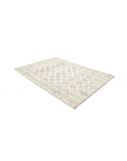 Tappeto Kilim Afghanistan bianco azzurro 174x244