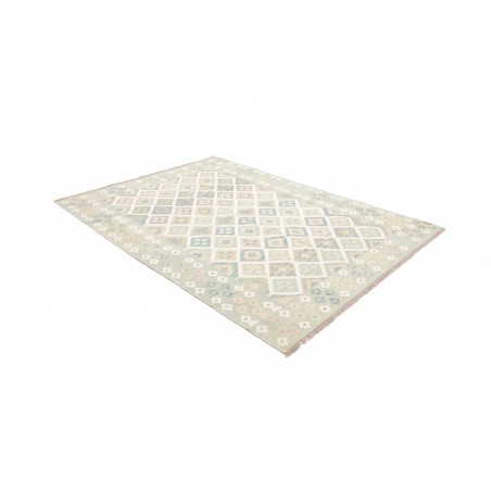 Tappeto Kilim Afghanistan bianco azzurro 174x244
