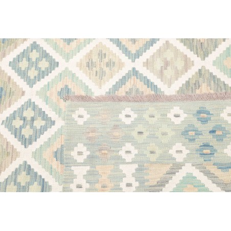 Tappeto Kilim Afghanistan bianco azzurro 174x244