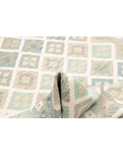 Tappeto Kilim Afghanistan bianco azzurro 174x244