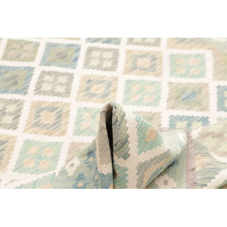Tappeto Kilim Afghanistan bianco azzurro 174x244