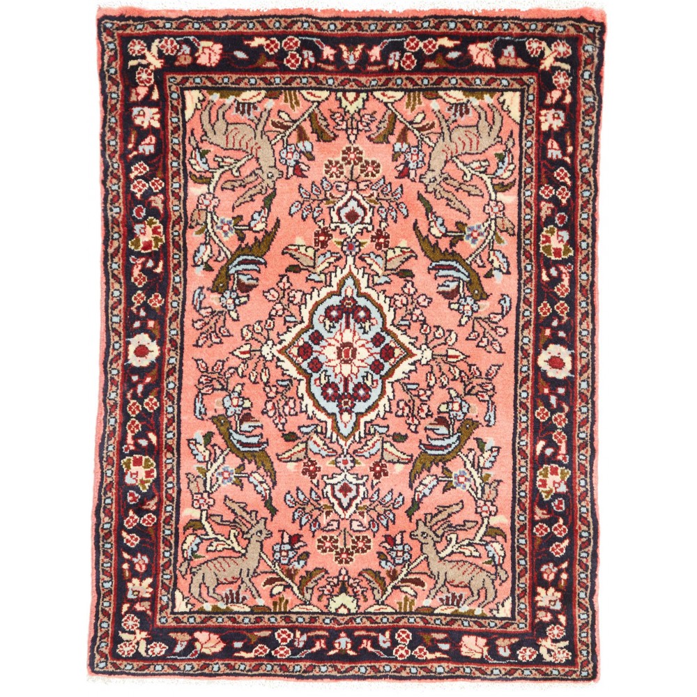 Tappeto Hamadan Persia marrone grigio 80x100 Tappeto Hamadan Persia marrone grigio 80x100