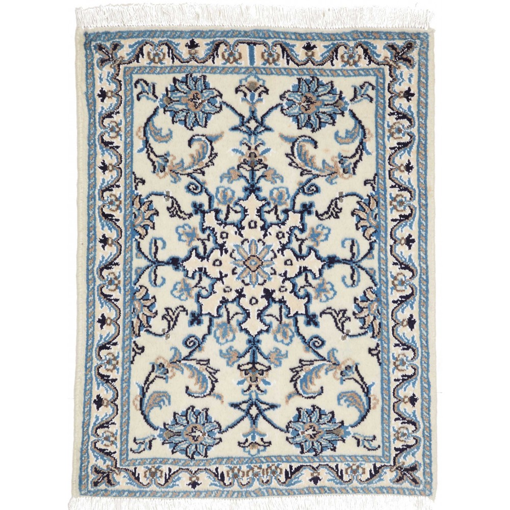 Tappeto Nain Kashmar Persia bianco grigio 60x90 Tappeto Nain Kashmar Persia bianco grigio 60x90