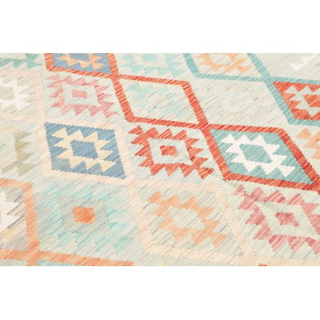 Tappeto Kilim Afghanistan bianco rosso 178x247