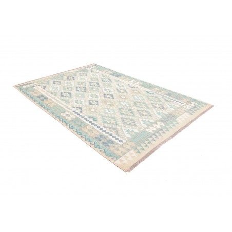 Tappeto Kilim Afghanistan bianco azzurro 167x244