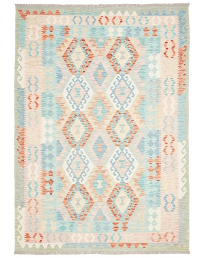 Tappeto Kilim Afghanistan bianco arancione 173x244
