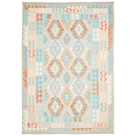 Tappeto Kilim Afghanistan bianco arancione 173x244