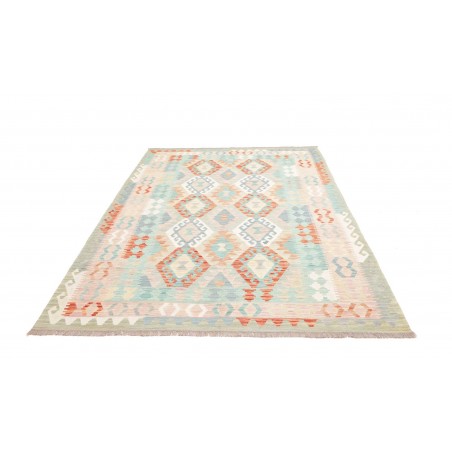 Tappeto Kilim Afghanistan bianco arancione 173x244