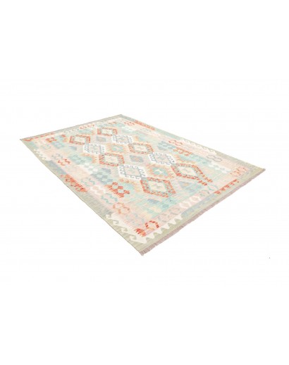 Tappeto Kilim Afghanistan bianco arancione 173x244