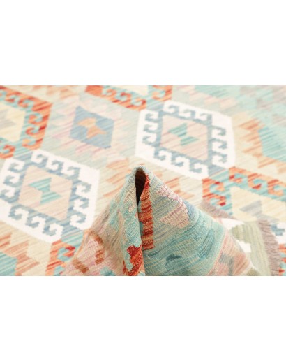 Tappeto Kilim Afghanistan bianco arancione 173x244