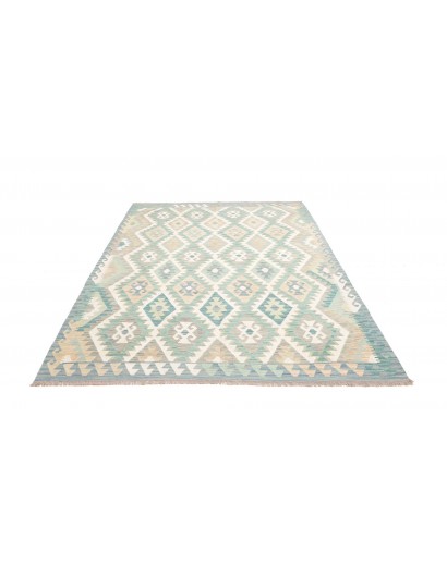 Tappeto Kilim Afghanistan bianco blu 175x242