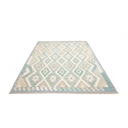 Tappeto Kilim Afghanistan bianco blu 175x242