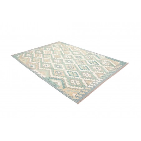 Tappeto Kilim Afghanistan bianco blu 175x242