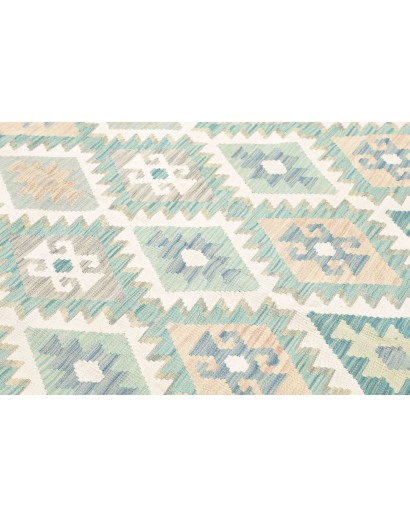 Tappeto Kilim Afghanistan bianco blu 175x242