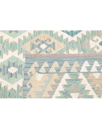 Tappeto Kilim Afghanistan bianco blu 175x242
