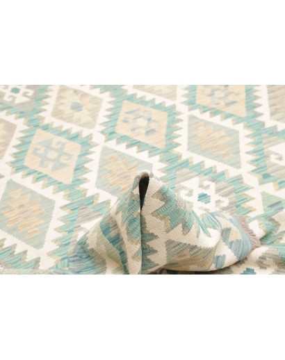 Tappeto Kilim Afghanistan bianco blu 175x242