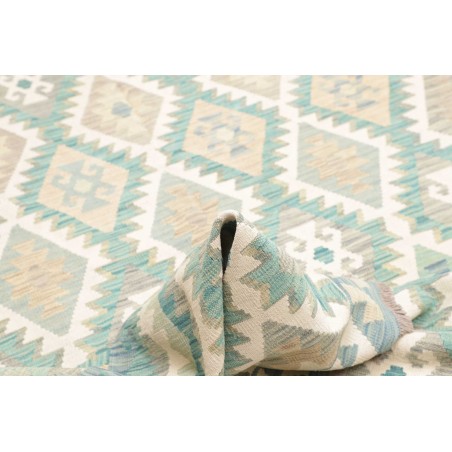 Tappeto Kilim Afghanistan bianco blu 175x242
