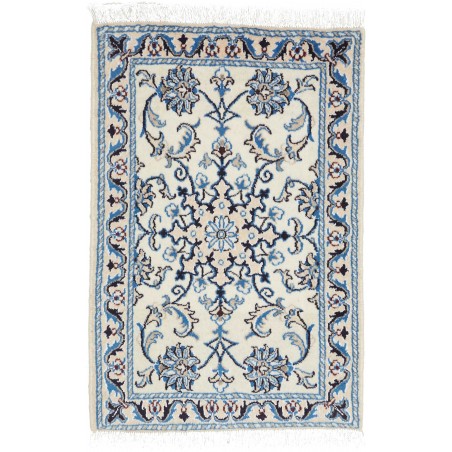 Tappeto Nain Kashmar Persia bianco blu 60x90