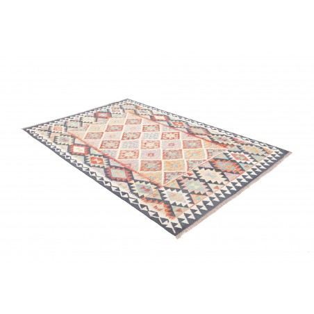 Tappeto Kilim Afghanistan bianco azzurro 160x241