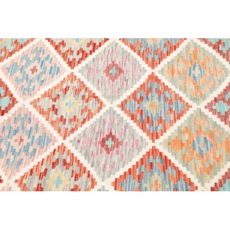 Tappeto Kilim Afghanistan bianco azzurro 160x241