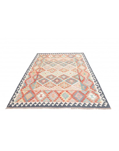 Tappeto Kilim Afghanistan bianco grigio 163x237