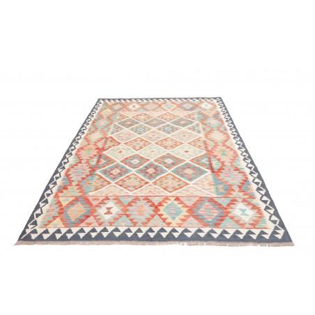 Tappeto Kilim Afghanistan bianco grigio 163x237