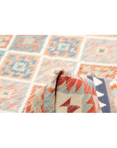 Tappeto Kilim Afghanistan bianco grigio 163x237