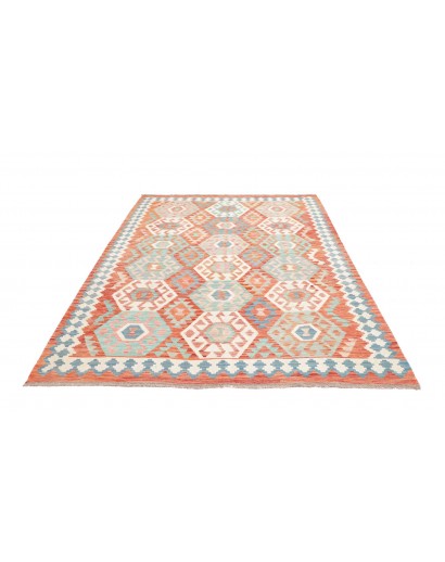 Tappeto Kilim Afghanistan bianco arancione 177x242