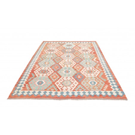 Tappeto Kilim Afghanistan bianco arancione 177x242
