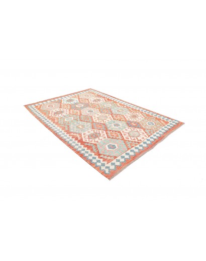 Tappeto Kilim Afghanistan bianco arancione 177x242