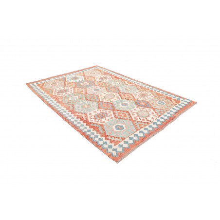 Tappeto Kilim Afghanistan bianco arancione 177x242