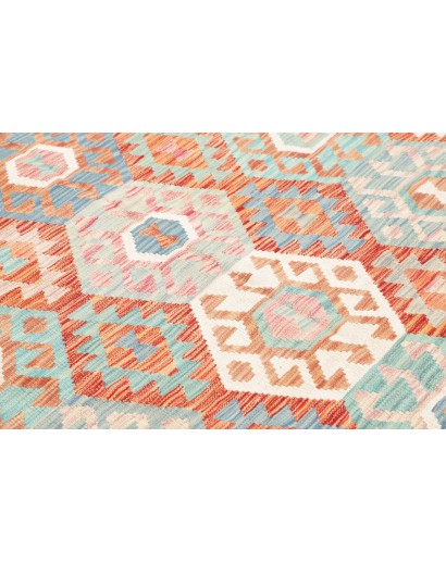 Tappeto Kilim Afghanistan bianco arancione 177x242