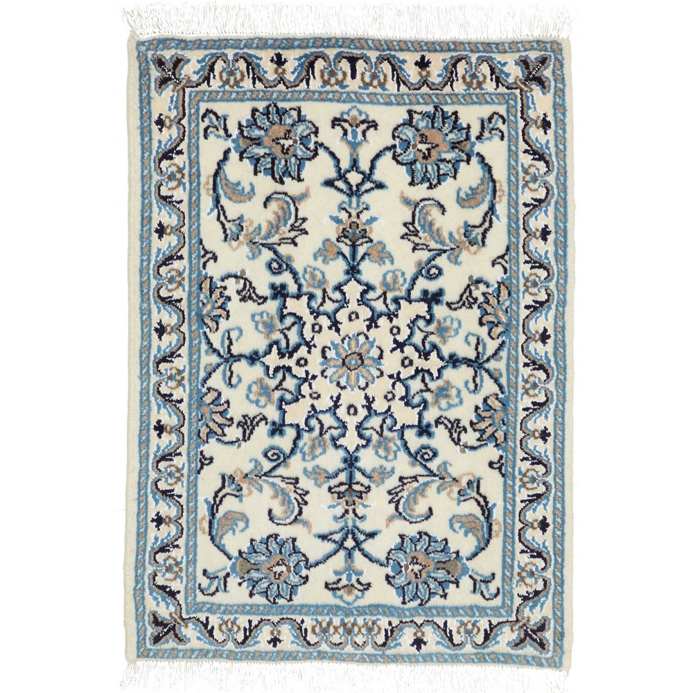 Tappeto Nain Kashmar Persia bianco grigio 60x90 Tappeto Nain Kashmar Persia bianco grigio 60x90