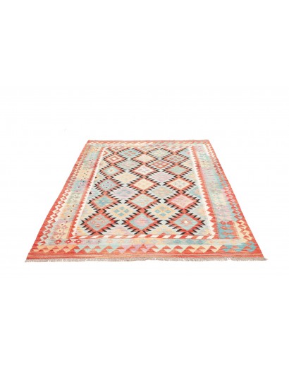 Tappeto Kilim Afghanistan bianco grigio 143x201