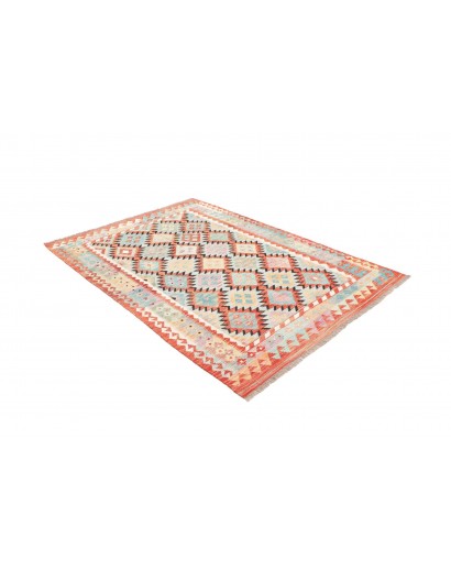 Tappeto Kilim Afghanistan bianco grigio 143x201
