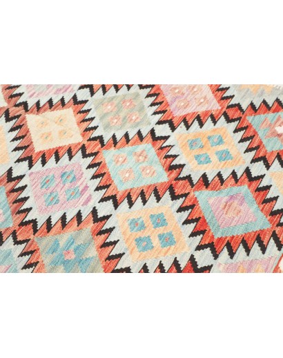 Tappeto Kilim Afghanistan bianco grigio 143x201