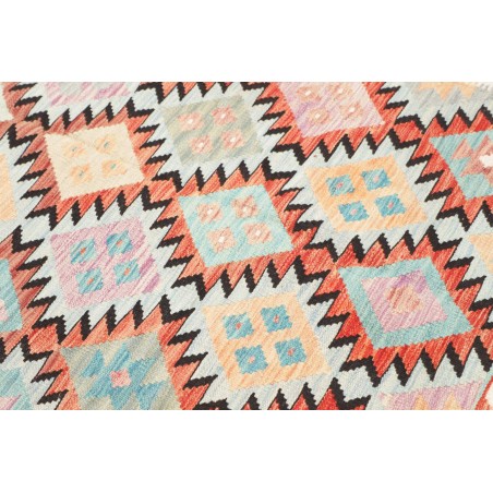 Tappeto Kilim Afghanistan bianco grigio 143x201