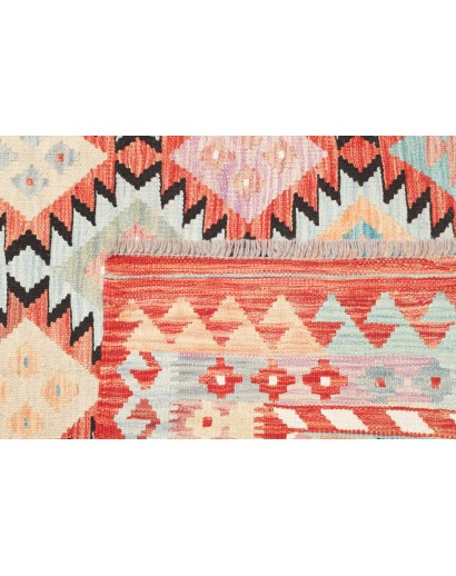 Tappeto Kilim Afghanistan bianco grigio 143x201
