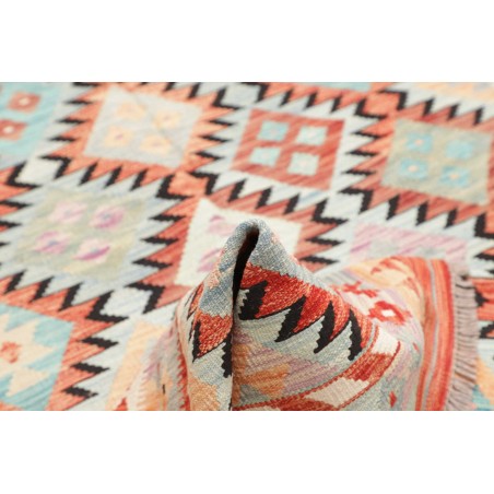 Tappeto Kilim Afghanistan bianco grigio 143x201