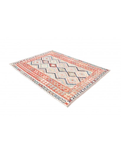 Tappeto Kilim Afghanistan bianco azzurro 153x206