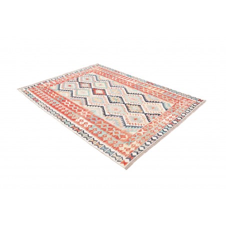 Tappeto Kilim Afghanistan bianco azzurro 153x206
