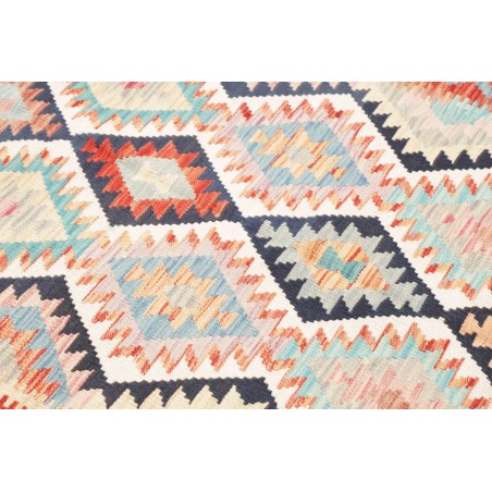 Tappeto Kilim Afghanistan bianco azzurro 153x206