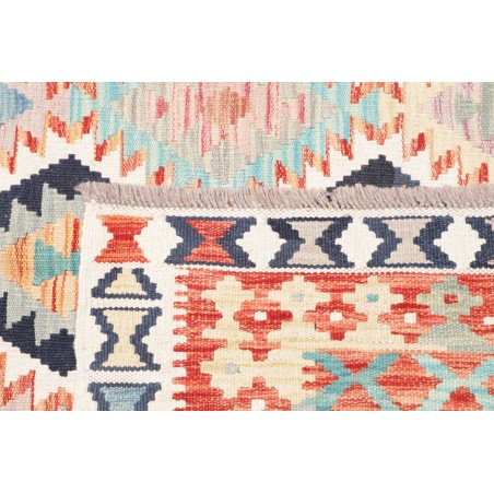 Tappeto Kilim Afghanistan bianco azzurro 153x206