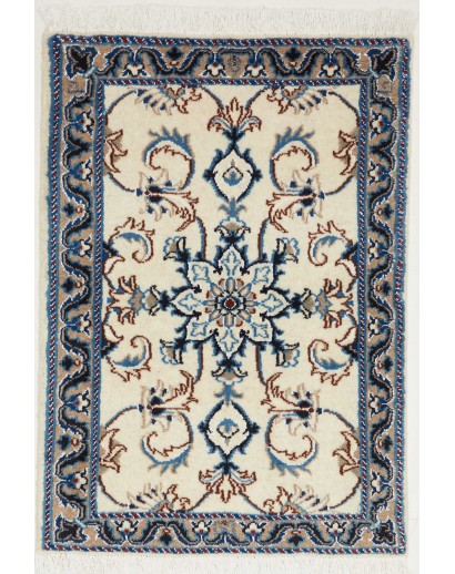 Tappeto Nain Kashmar Persia bianco grigio 60x90