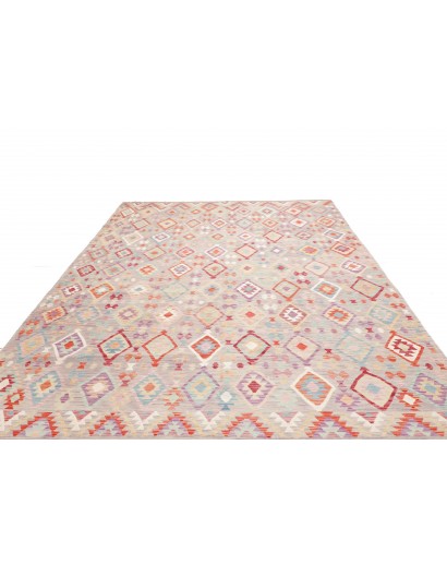 Tappeto Kilim Afghanistan bianco rosso 250x362