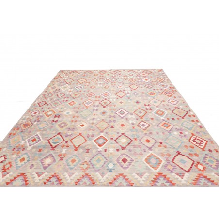 Tappeto Kilim Afghanistan bianco rosso 250x362