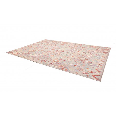 Tappeto Kilim Afghanistan bianco rosso 250x362