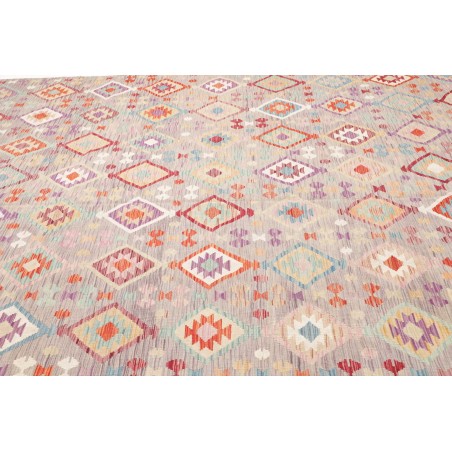 Tappeto Kilim Afghanistan bianco rosso 250x362