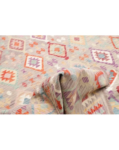 Tappeto Kilim Afghanistan bianco rosso 250x362